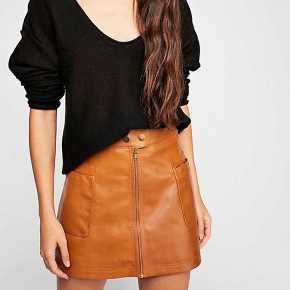 Free People High Waisted A-line vegan skirt. Size 10